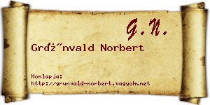 Grünvald Norbert névjegykártya